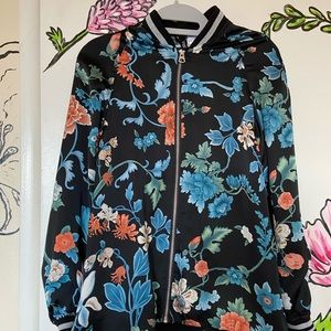 Floral Silk Bomber jacket